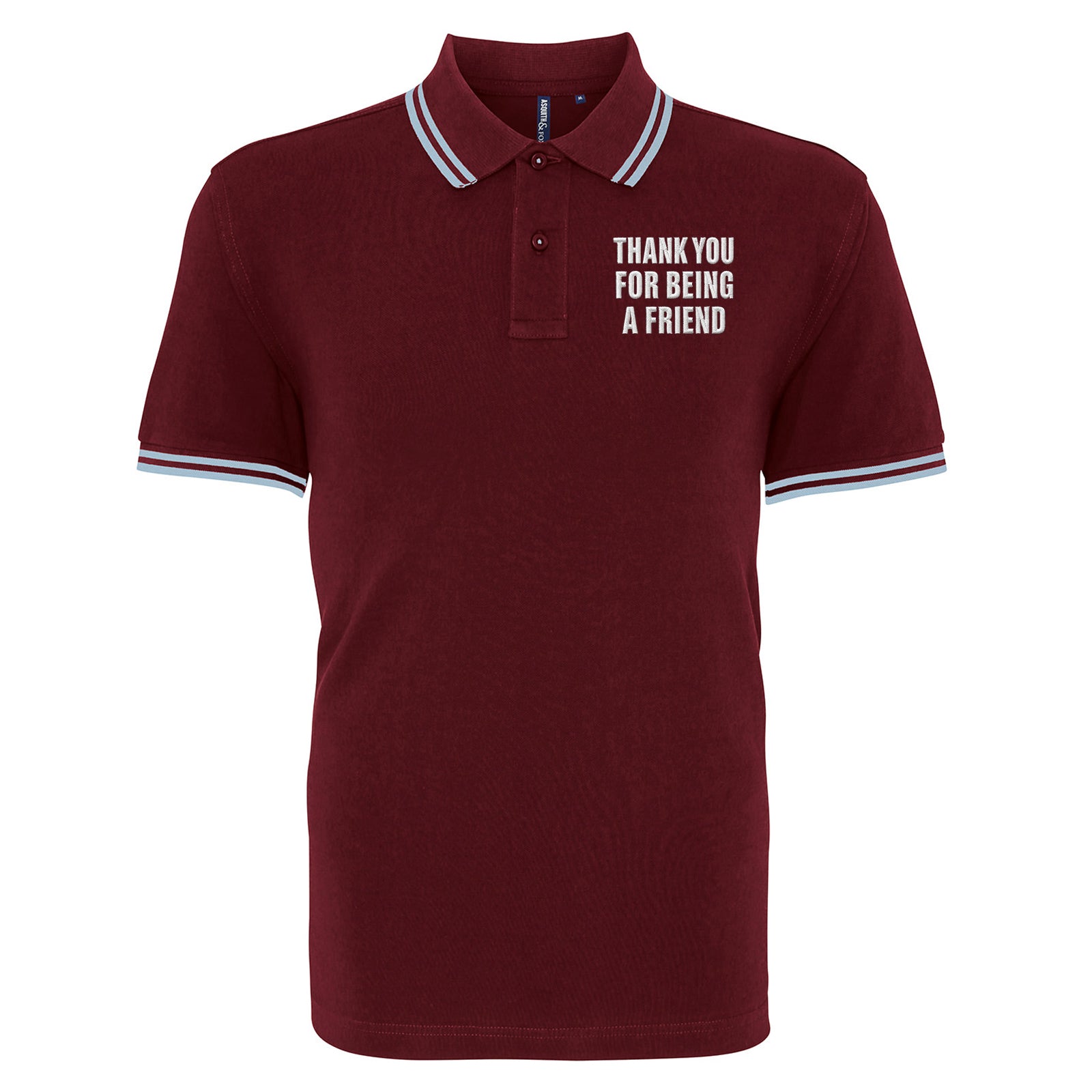 Thank You for Being a Friend Tipped Polo Shirt