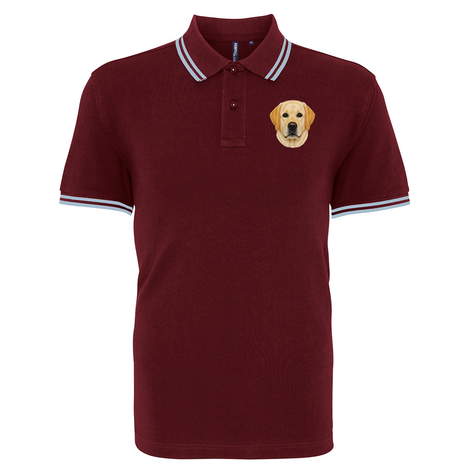 Labrador Dog Face Tipped Polo Shirt
