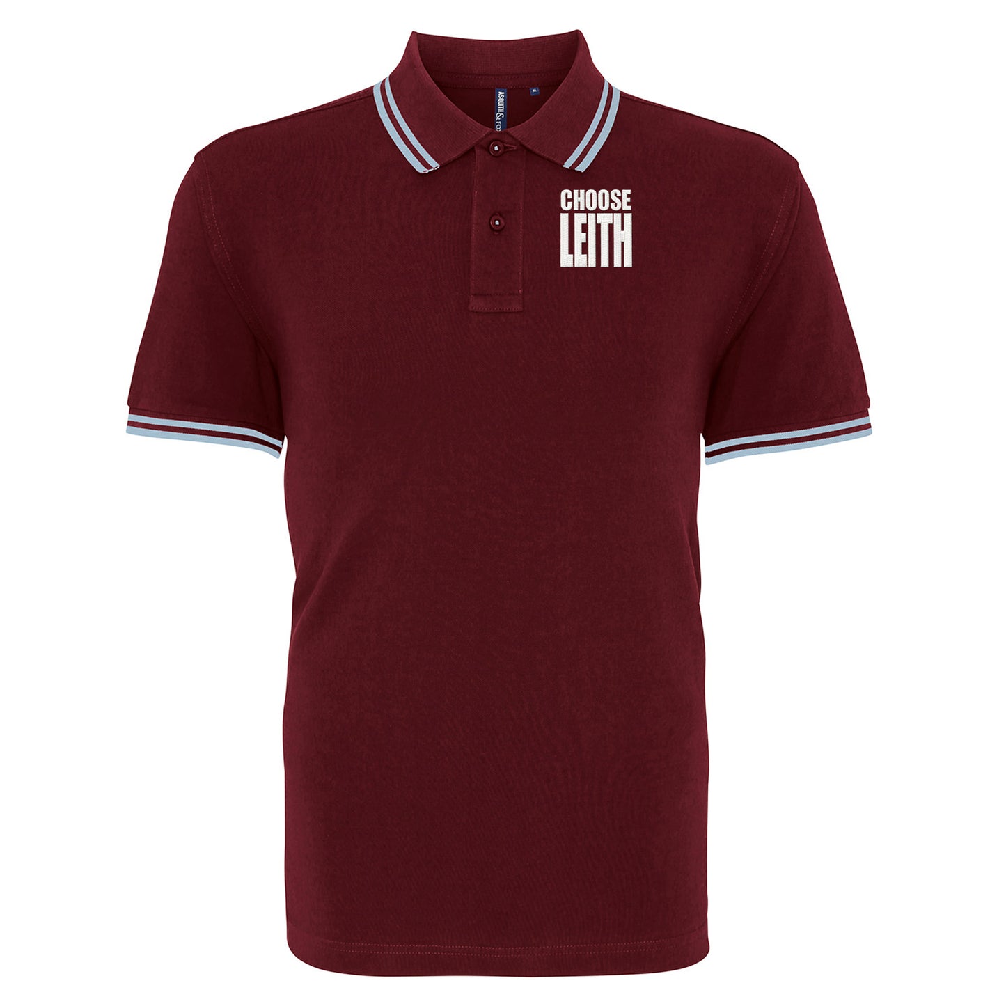 Hibs FC Choose Leith Football Tipped Polo Shirt