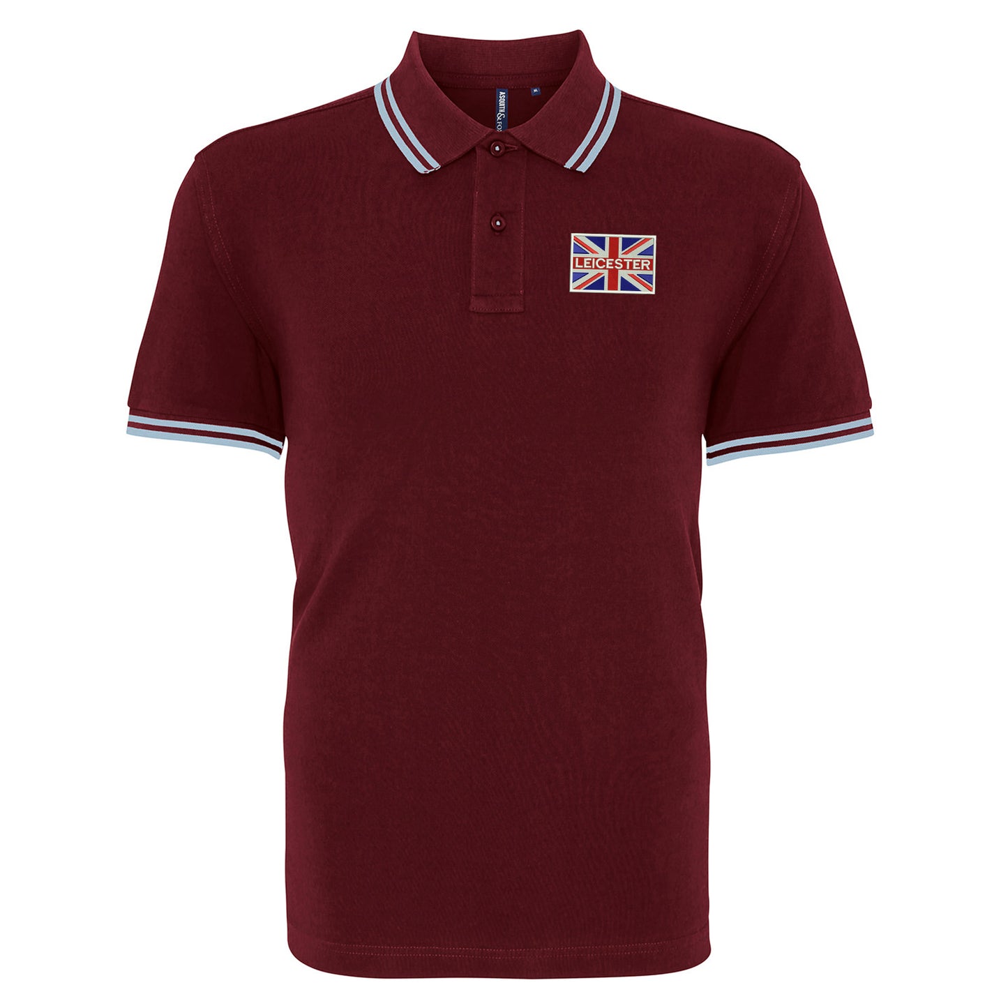 Leicester Coloured Embroidered Union Jack Tipped Polo Shirt