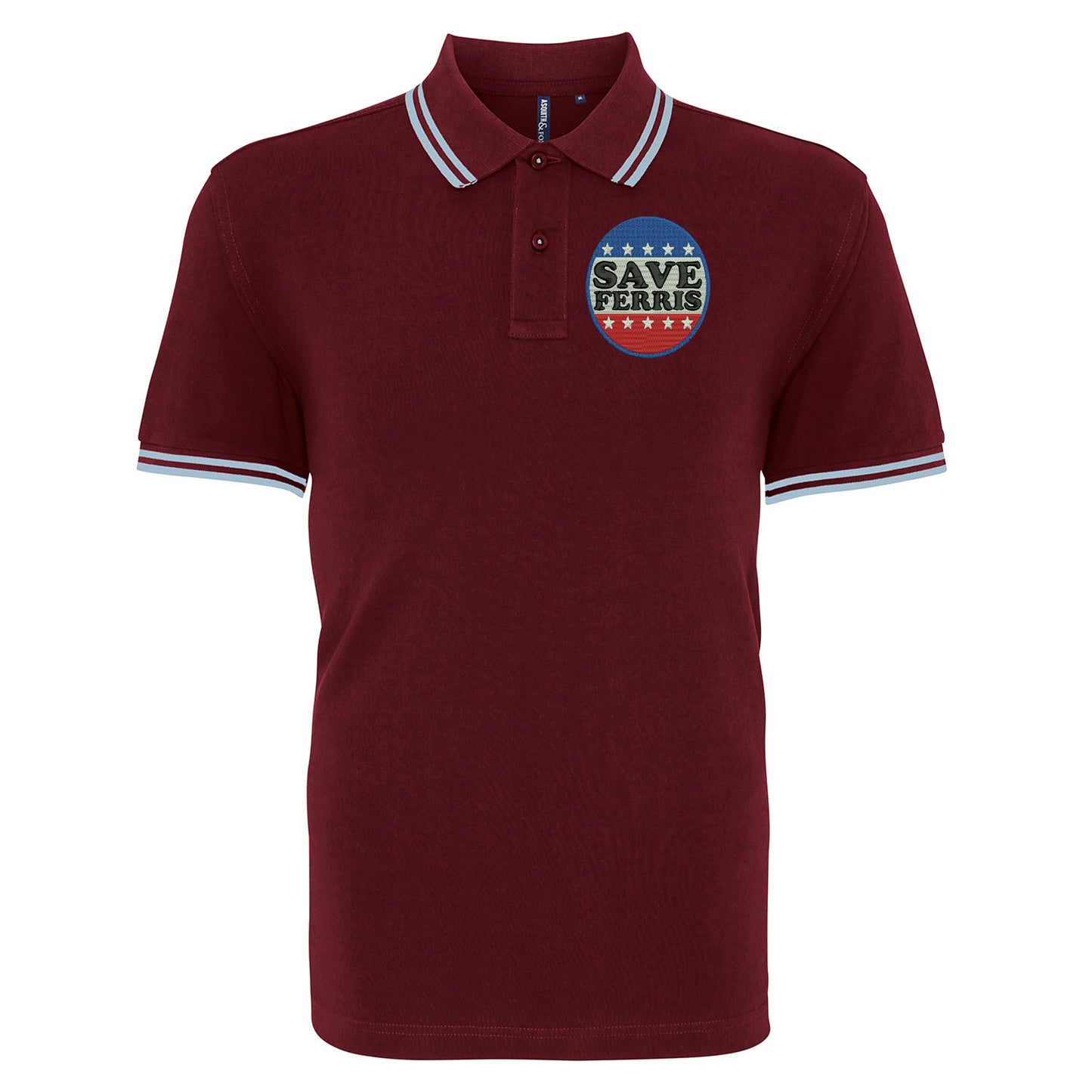 Save Ferris Punk Rock Tipped Polo Shirt