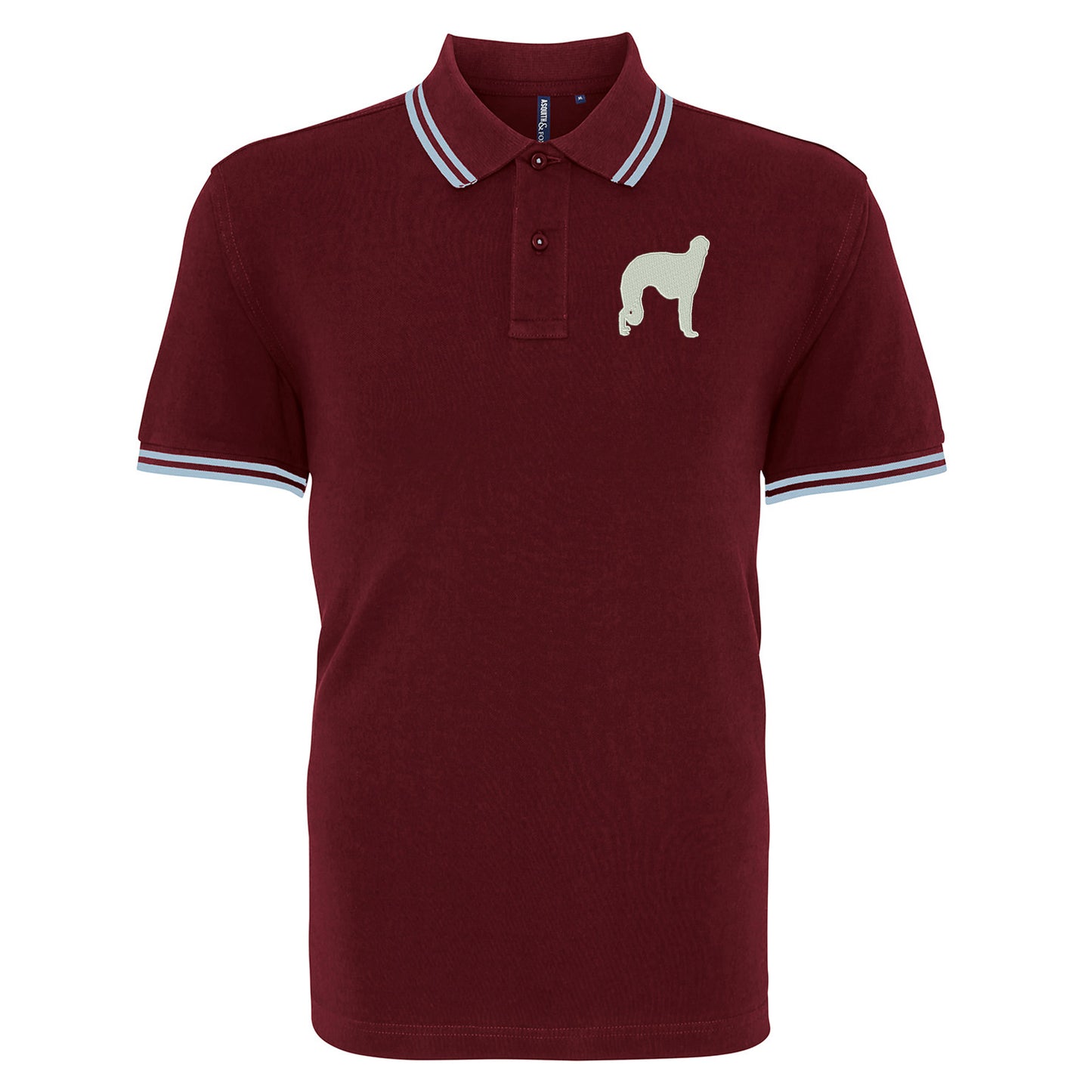 Borzoi Embroidered Tipped Polo Shirt