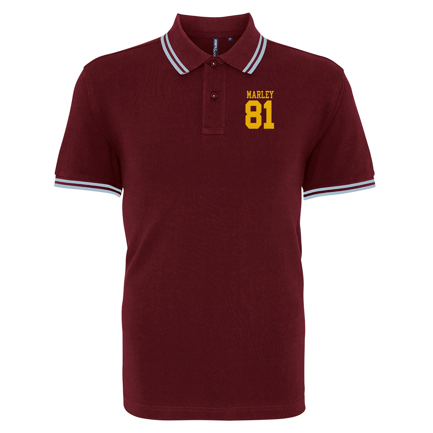 Bob Marley Football Tipped Polo Shirt