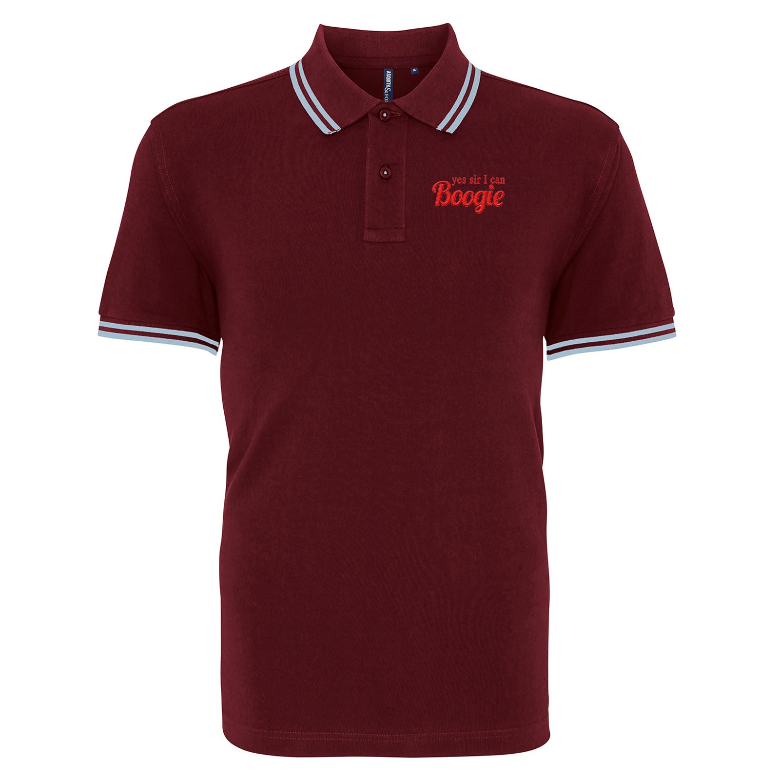 Yes Sir I Can Boogie Retro 70s 80s Disco Dancing Tipped Polo Shirt