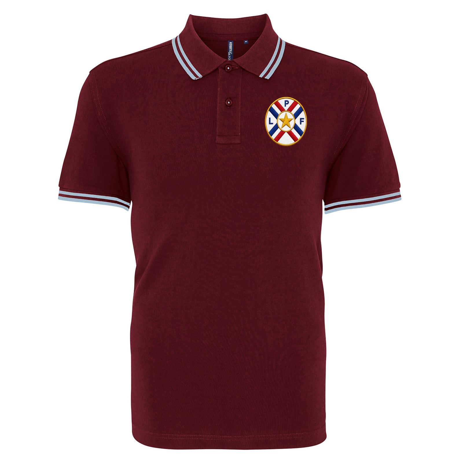 Classic Paraguay Football Tipped Polo Shirt