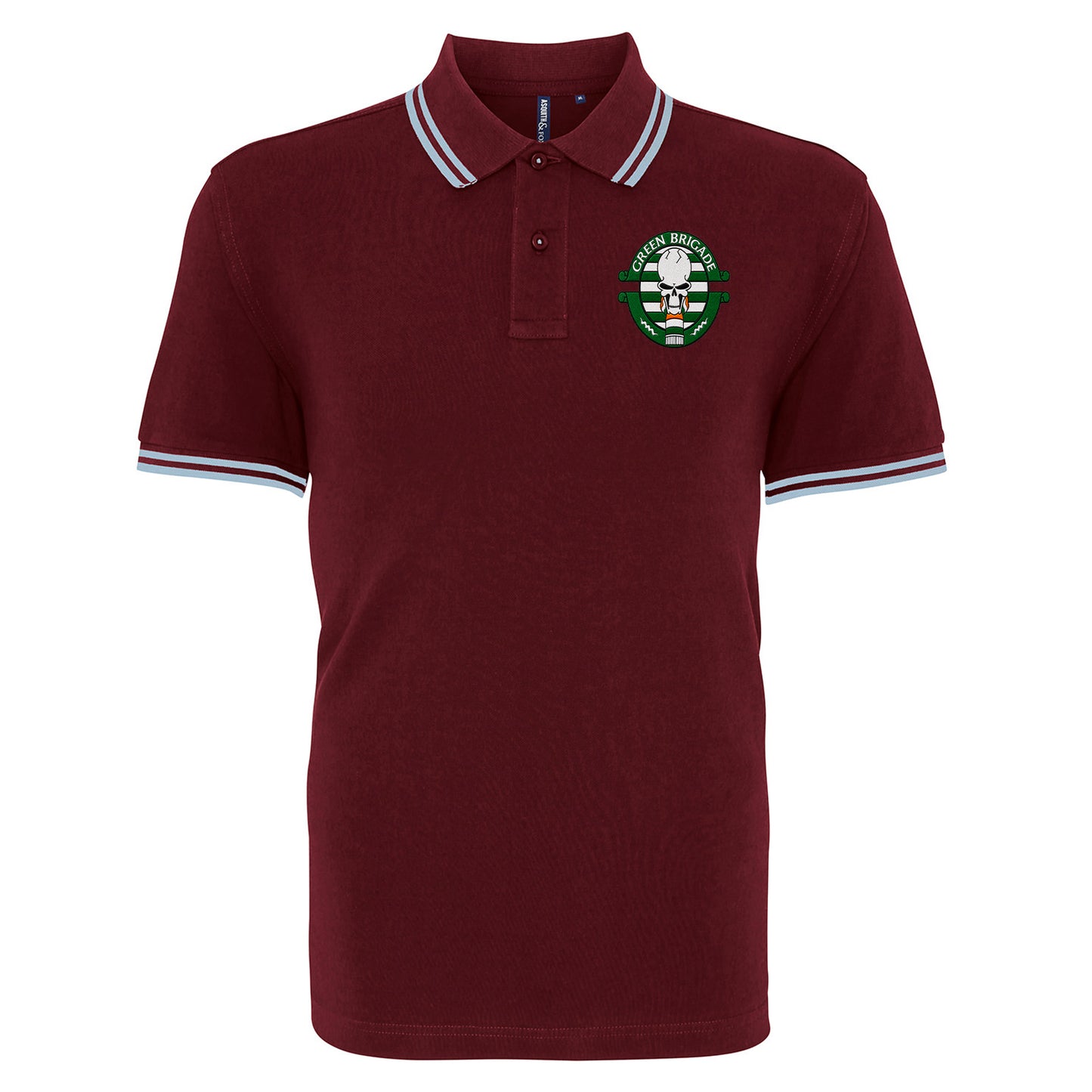 Green Brigade Celtic Football Tipped Polo Shirt 