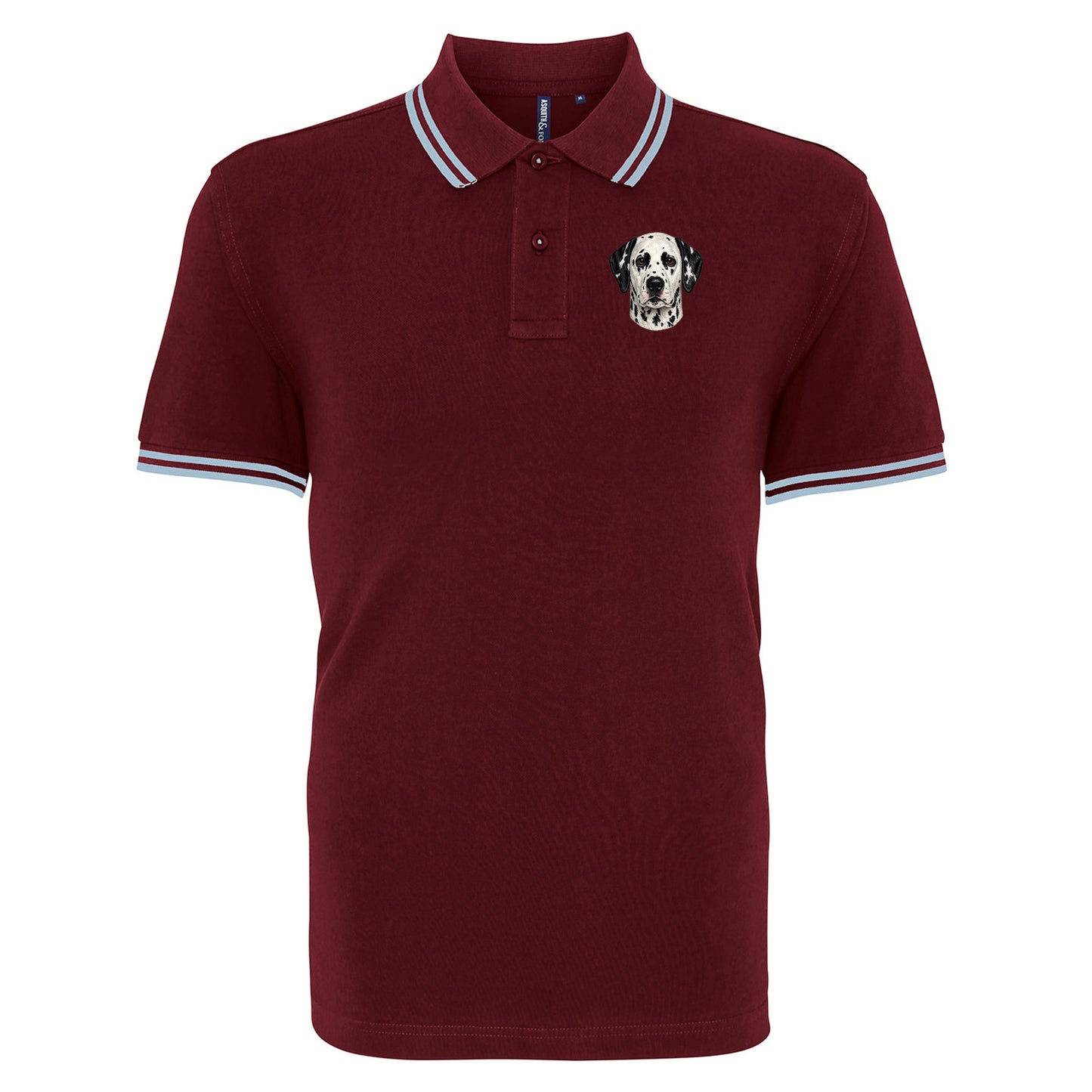 Dalmatian Dog Face Tipped Polo Shirt 
