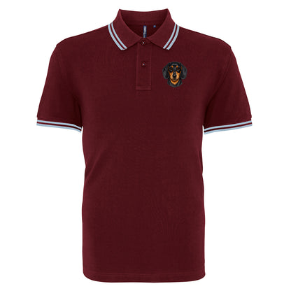 Dachshund Dog Face Tipped Polo Shirt