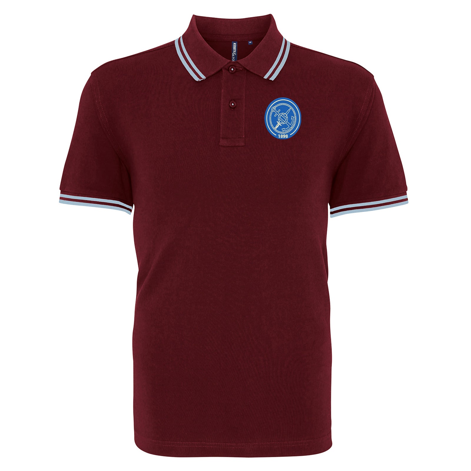 Retro Portsmouth Football Tipped Polo Shirt