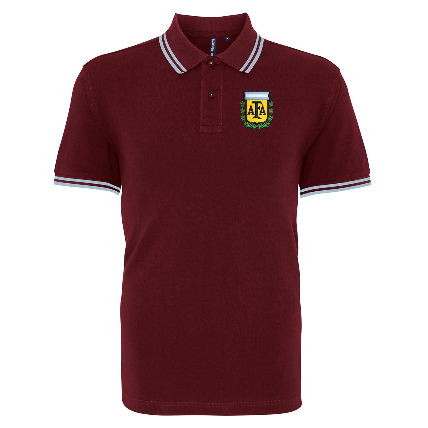Old School Argentina Football Tipped Polo Shirt 