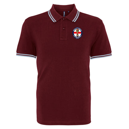 Retro England Football Tipped Polo Shirt