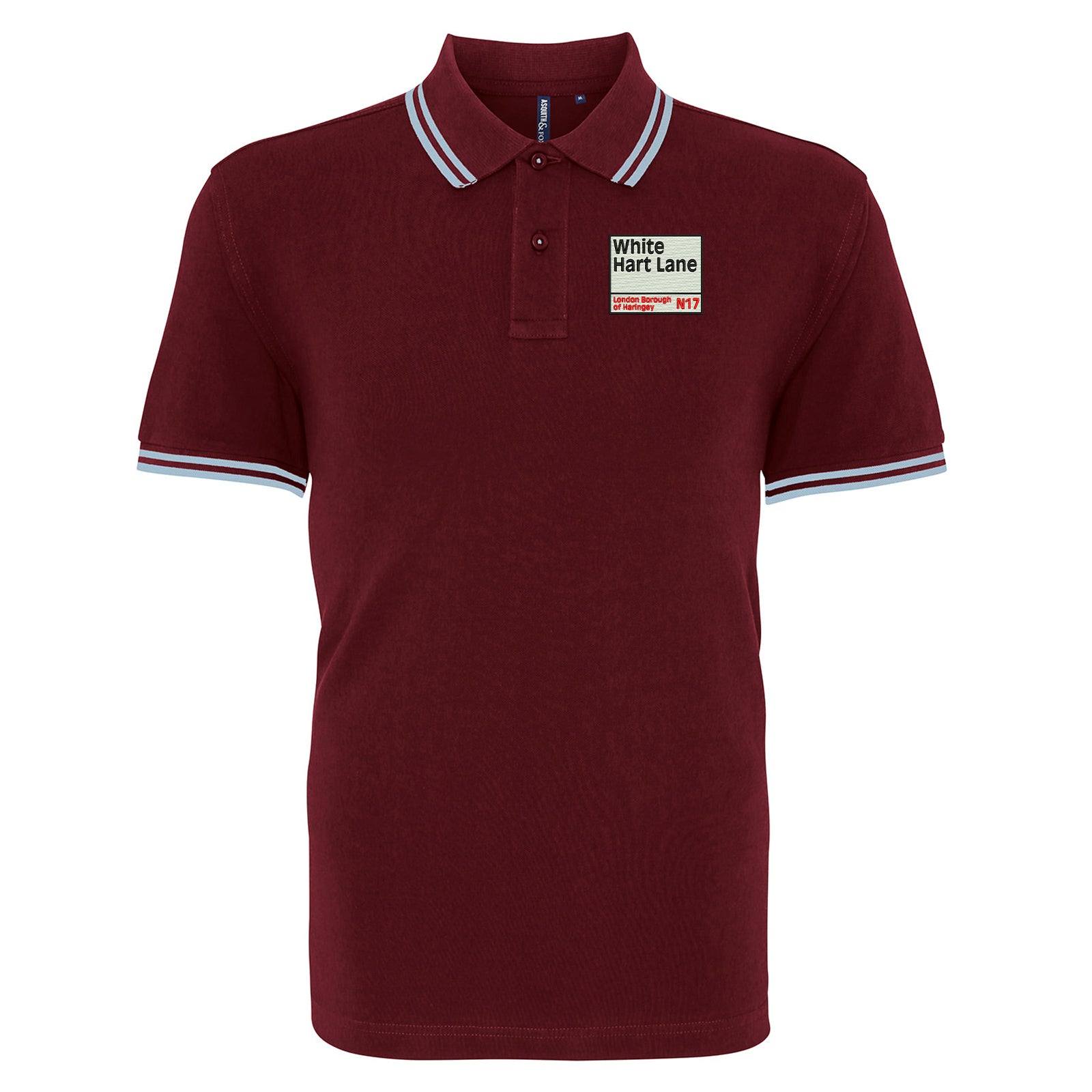 Retro White Hart Lane Tipped Polo Shirt