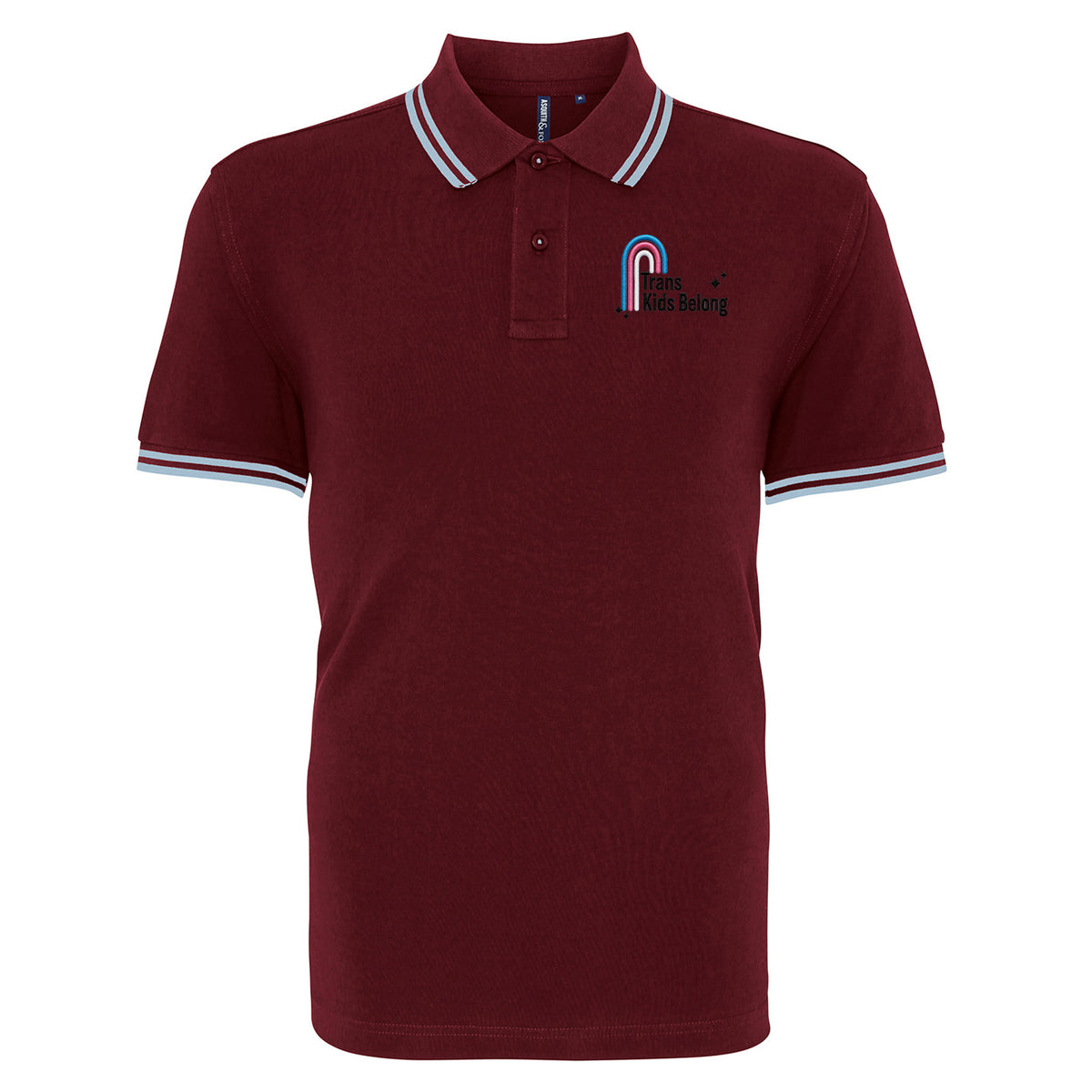 Trans Kids Belong Tipped Polo Shirt