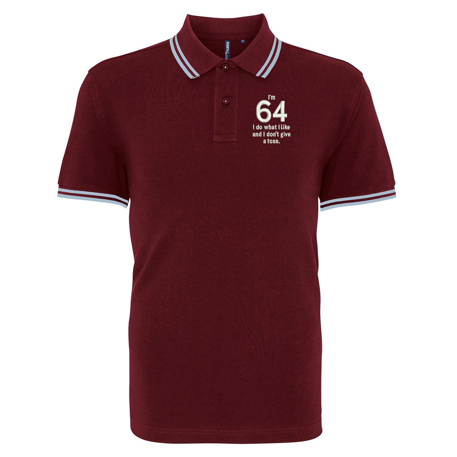 64th Birthday Tipped Polo Shirt 