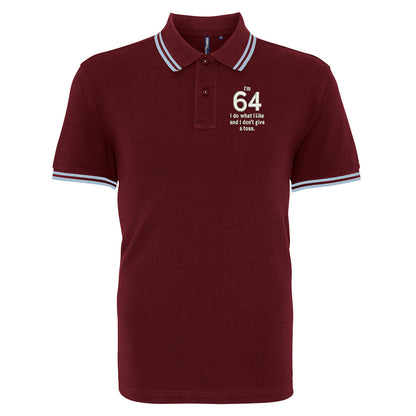64th Birthday Tipped Polo Shirt 