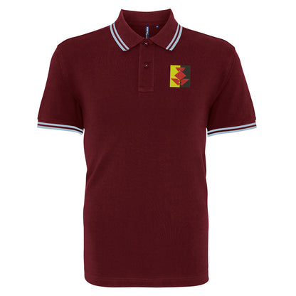 Retro Partick 1990 Embroidered Tipped Polo Shirt