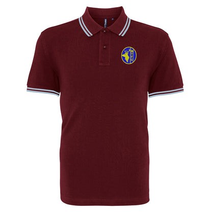 Retro Merthyr Tydfil Embroidered Tipped Polo Shirt
