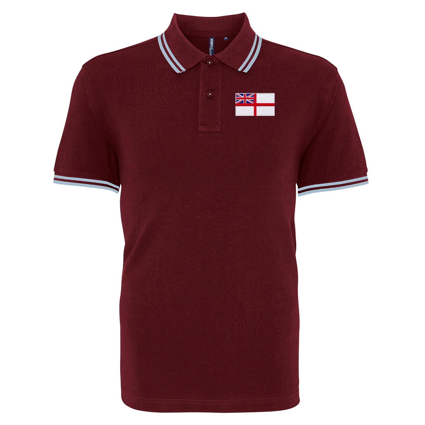 Royal Navy White Ensign Flag Tipped Polo Shirt