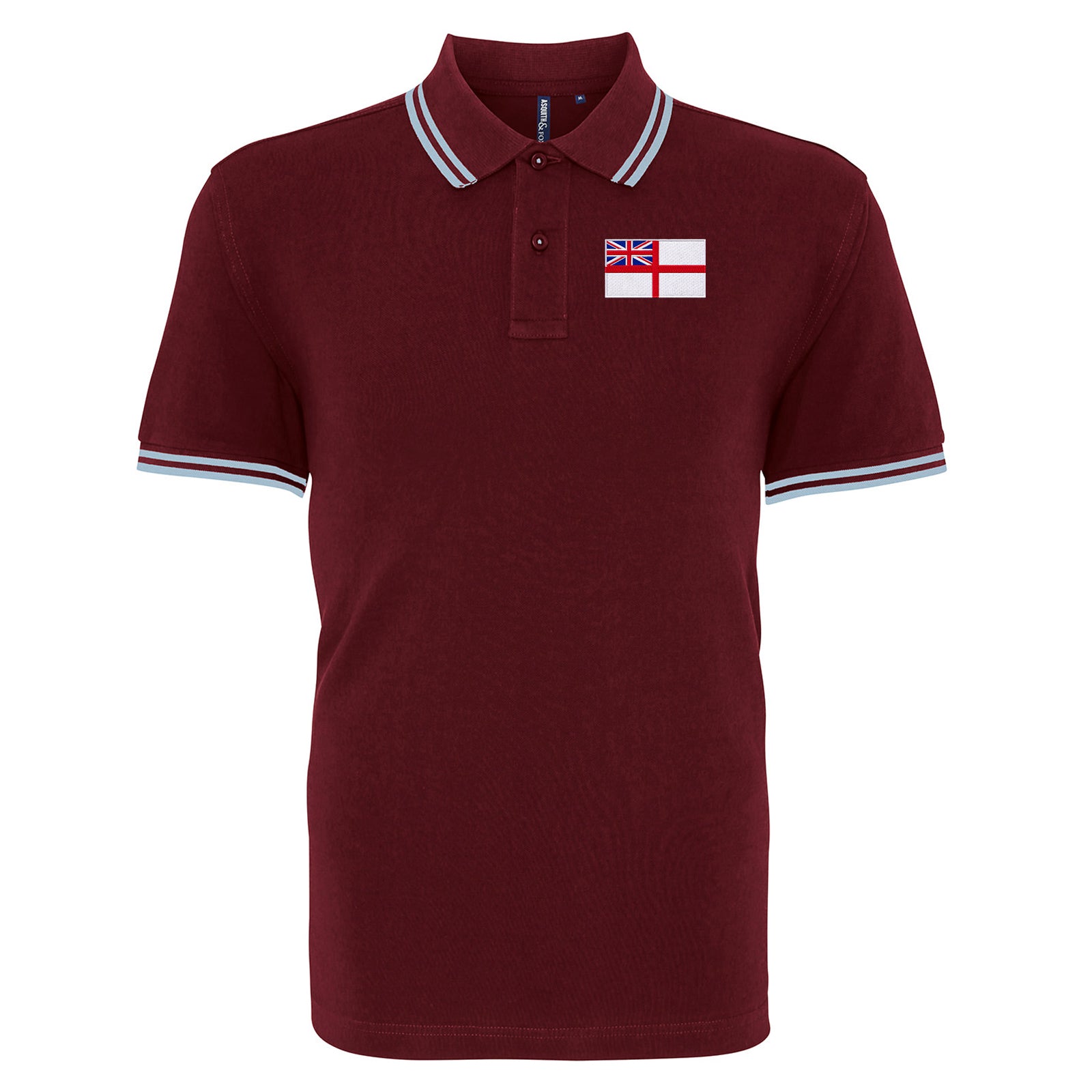 Royal Navy White Ensign Flag Tipped Polo Shirt