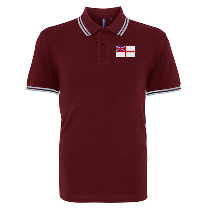 Royal Navy White Ensign Flag Tipped Polo Shirt