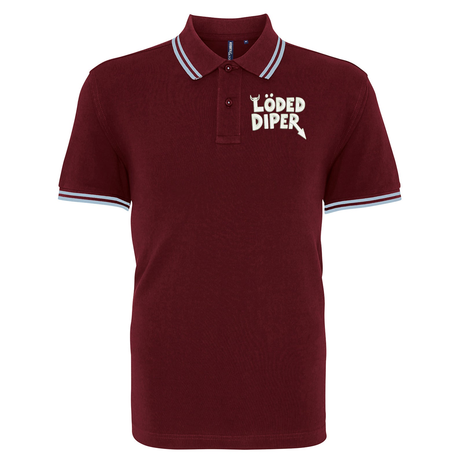Loded Diper Rock Band Tipped Polo Shirt 