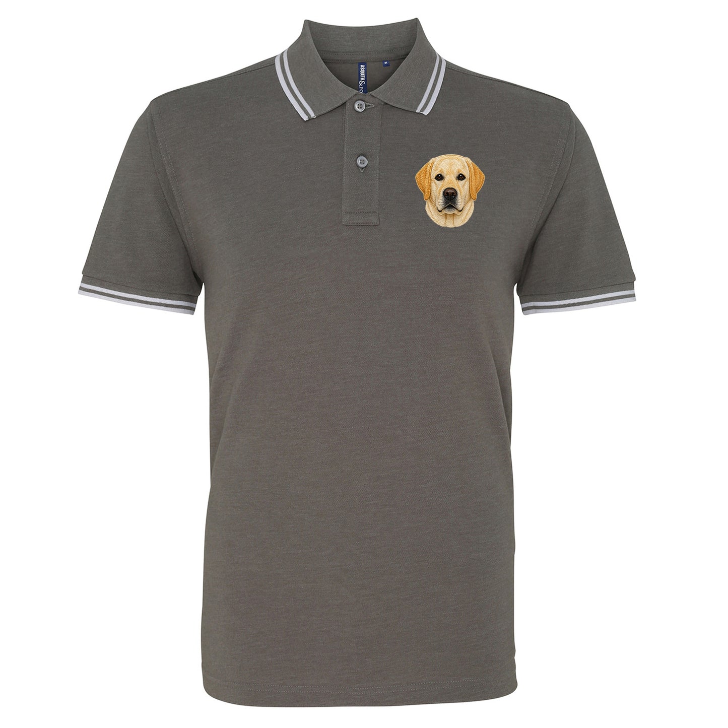 Labrador Dog Face Tipped Polo Shirt