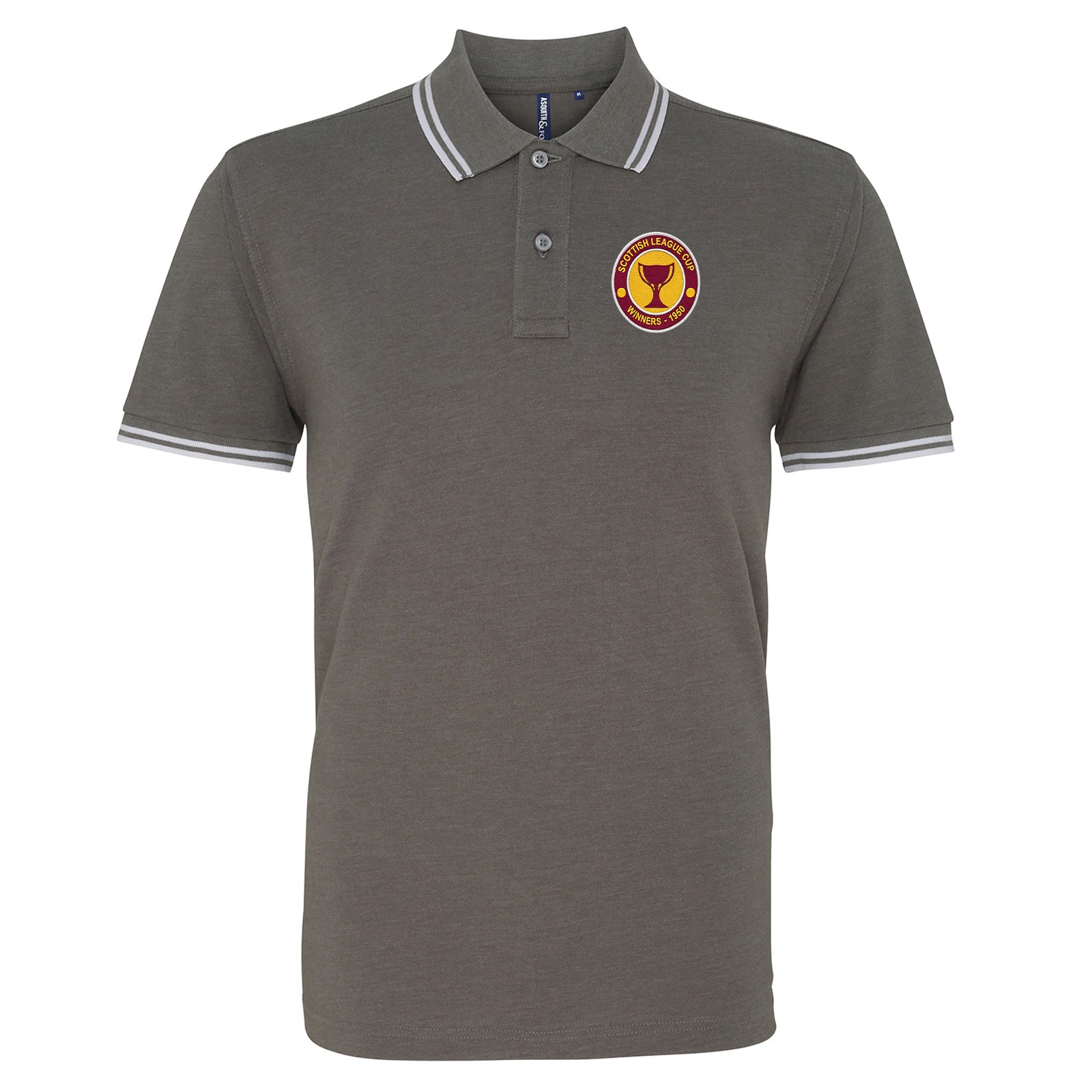 Retro Motherwell Scottish League Cup Winners 1950 Tipped Polo Shirt