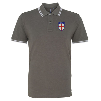 City Flag of England Shield Tipped Embroidered Polo Shirt