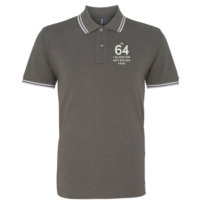 64th Birthday Tipped Polo Shirt 