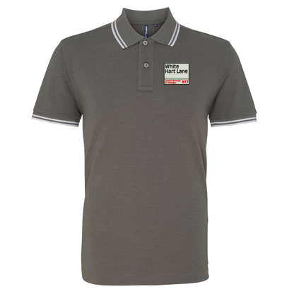 Retro White Hart Lane Tipped Polo Shirt