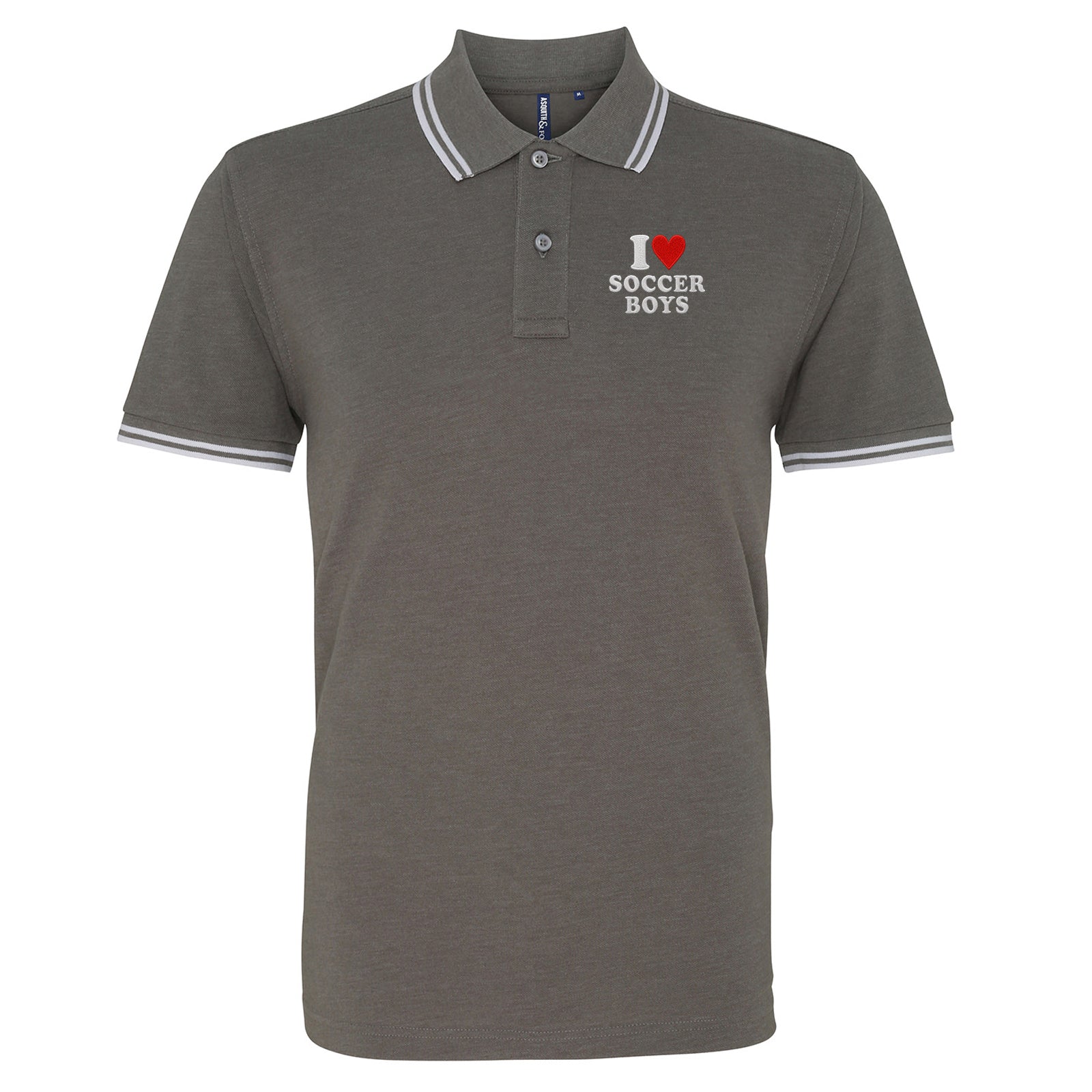 I Love Soccer Boys Tipped Polo Shirt 
