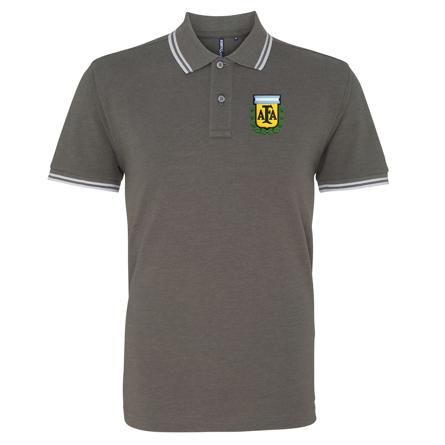 Old School Argentina Football Tipped Polo Shirt 