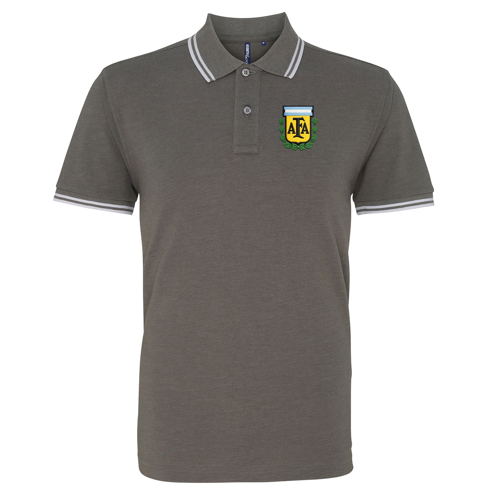 Old School Argentina Football Tipped Polo Shirt 