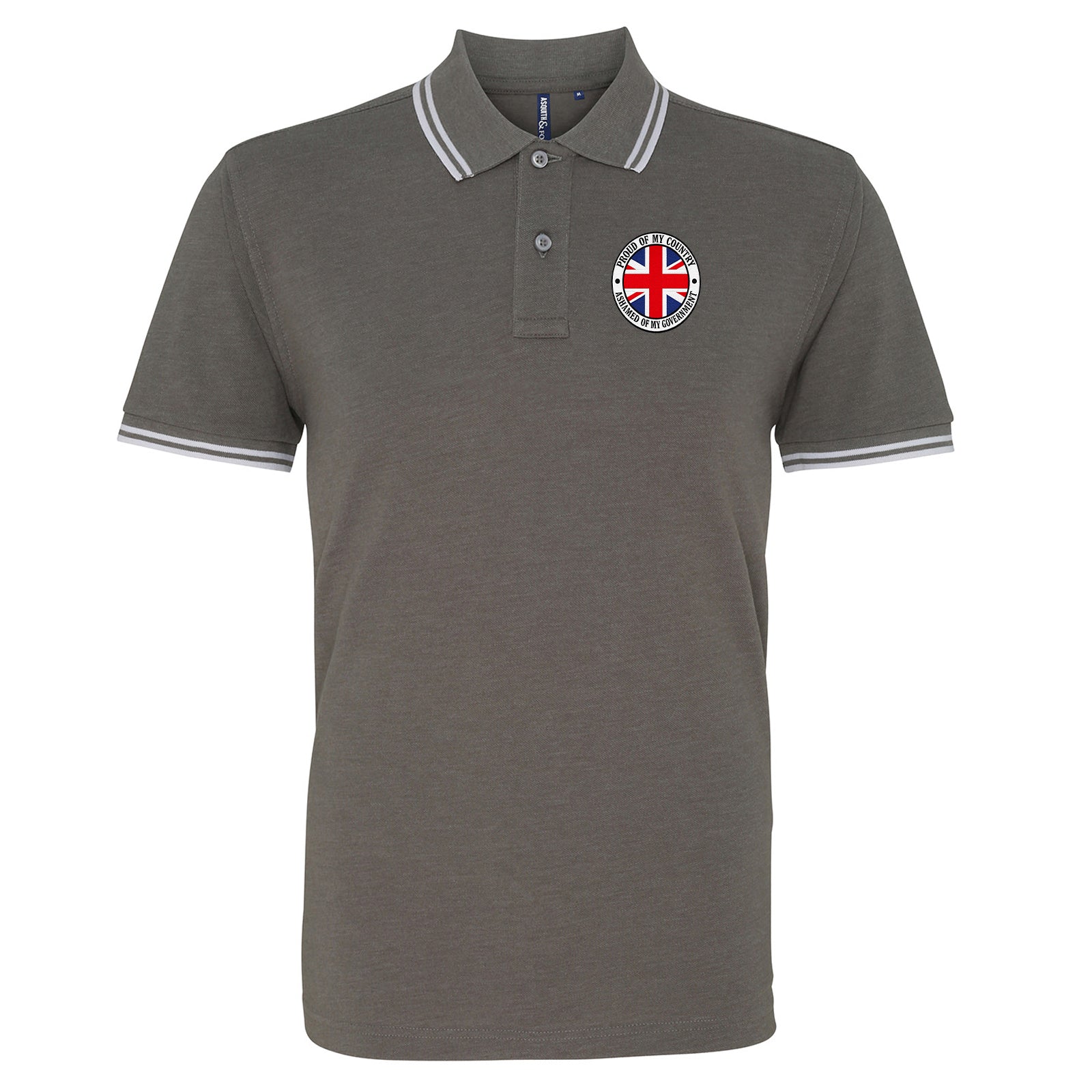 Proud of My Country Ashamed of My Government Tipped Polo Shirt