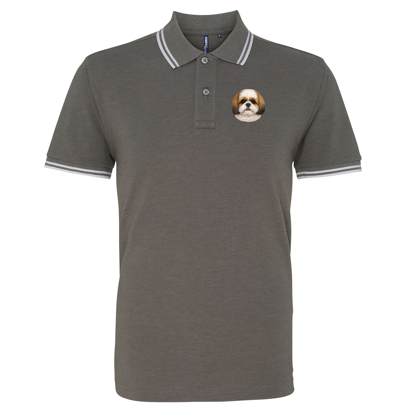 Shih Tzu Dog Face Tipped Polo Shirt