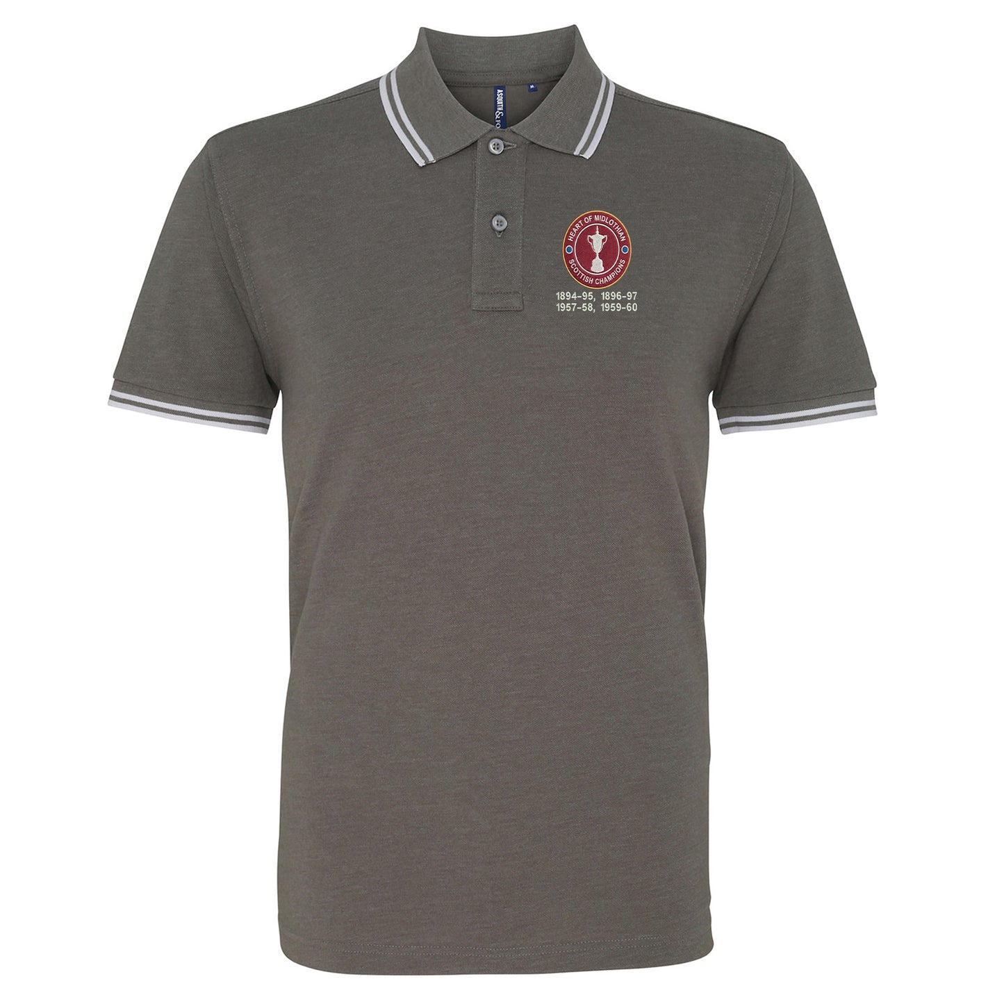 Hearts Scottish Champions Football Tipped Polo Shirt