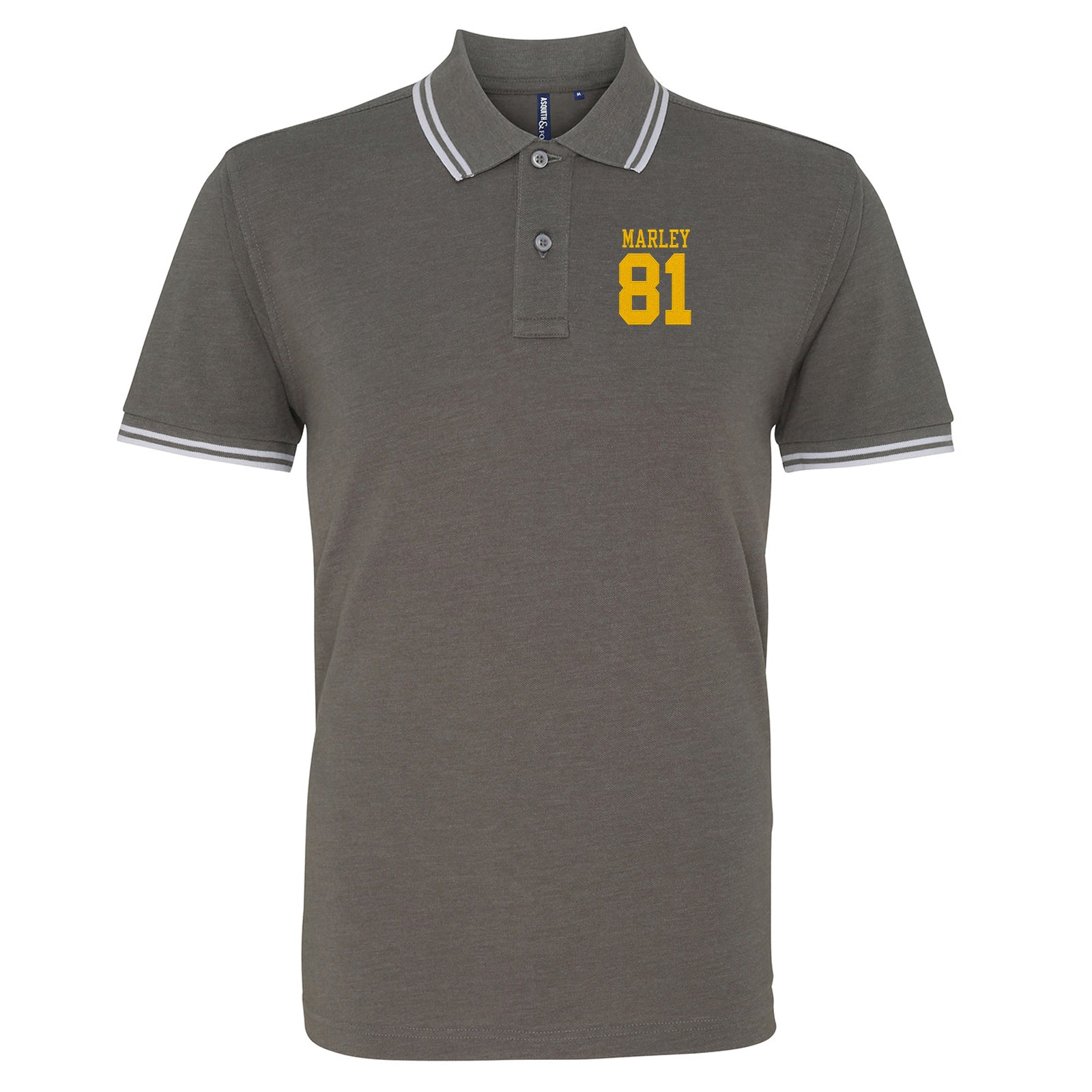 Bob Marley Football Tipped Polo Shirt