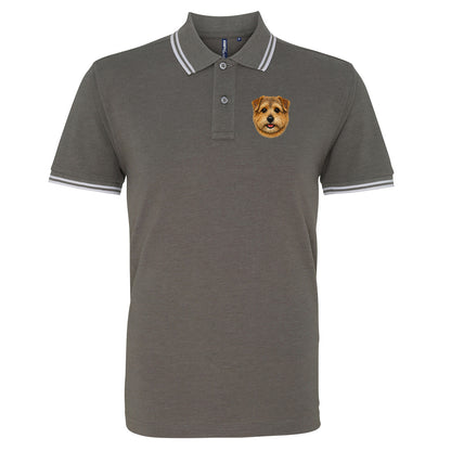 Norfolk Terrier Dog Face Tipped Polo Shirt 