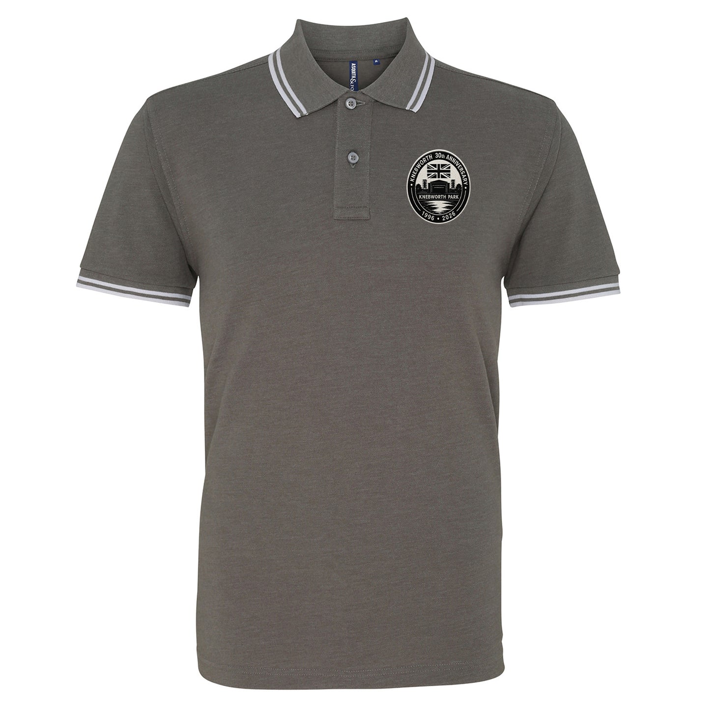 Knebworth 30th Anniversary 1996-2026 Embroidered Tipped Polo Shirt