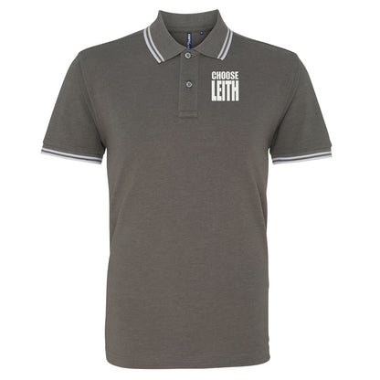 Hibs FC Choose Leith Football Tipped Polo Shirt