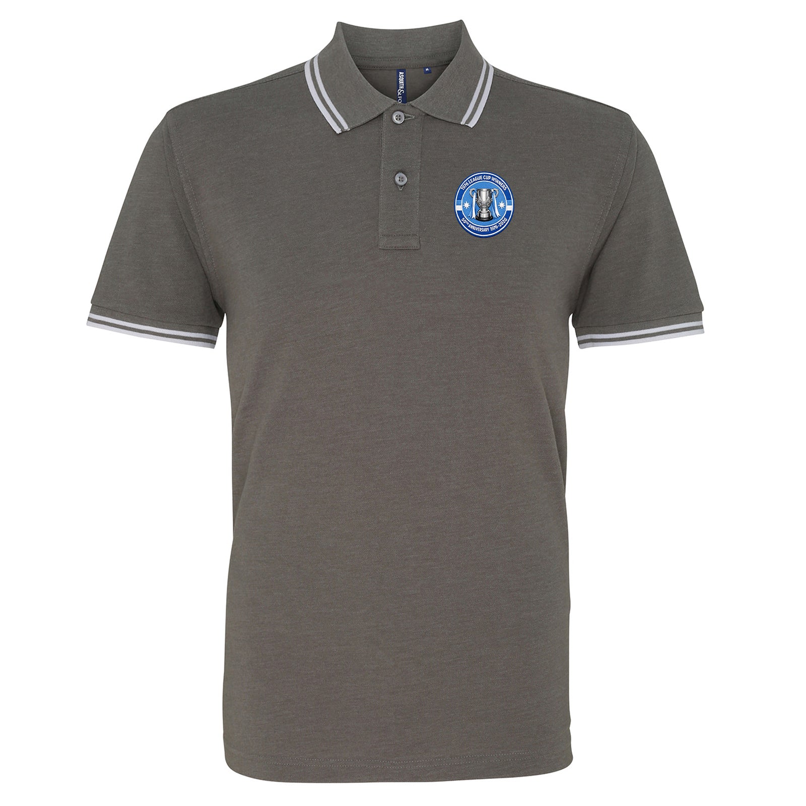 Man City League Cup 1975-1976 Tipped Polo Shirt
