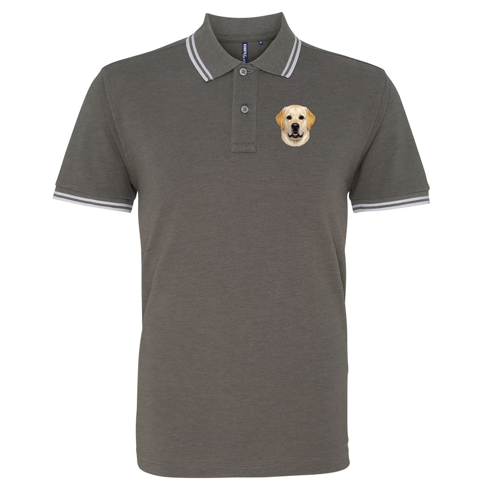 Yellow Labrador Dog Face Tipped Polo Shirt