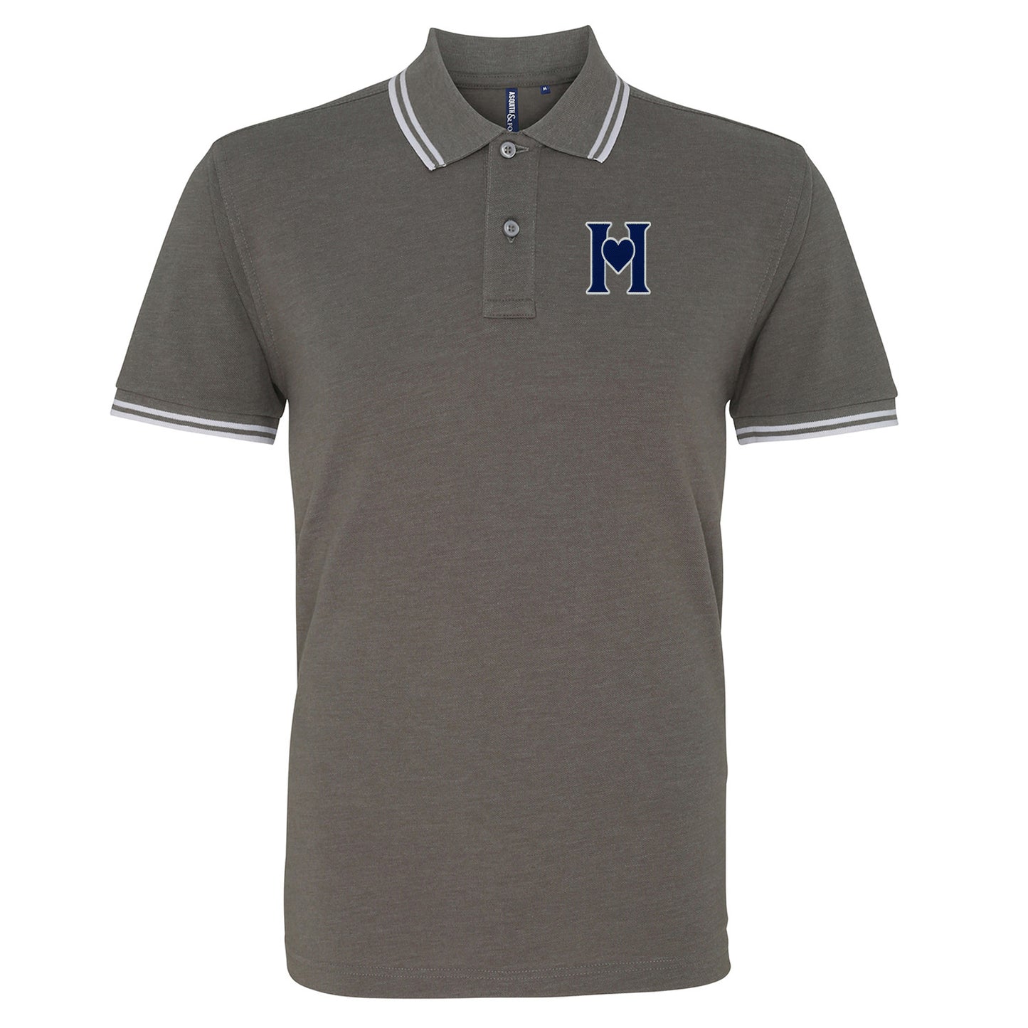 Retro Old School Hearts Football Tipped Polo Shirt