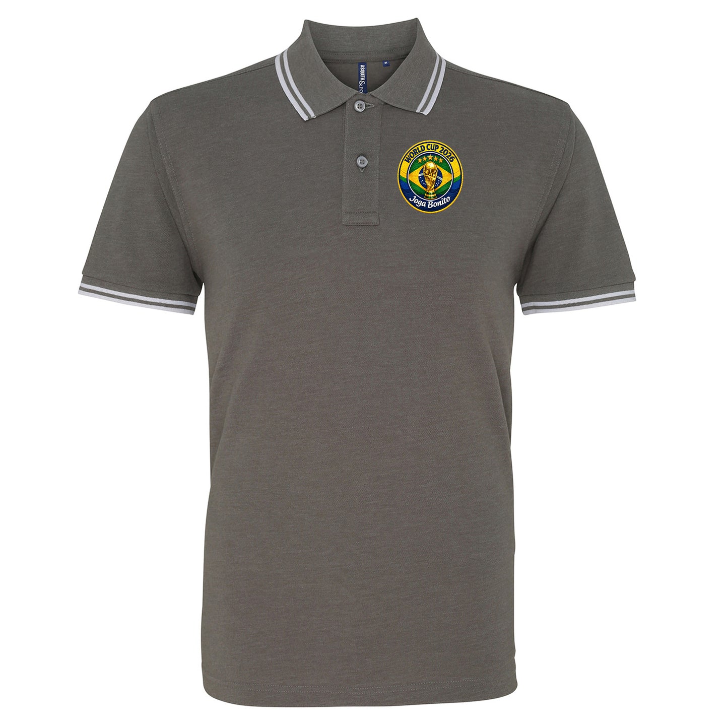 Brazil World Cup 2026 Football Tipped Polo Shirt
