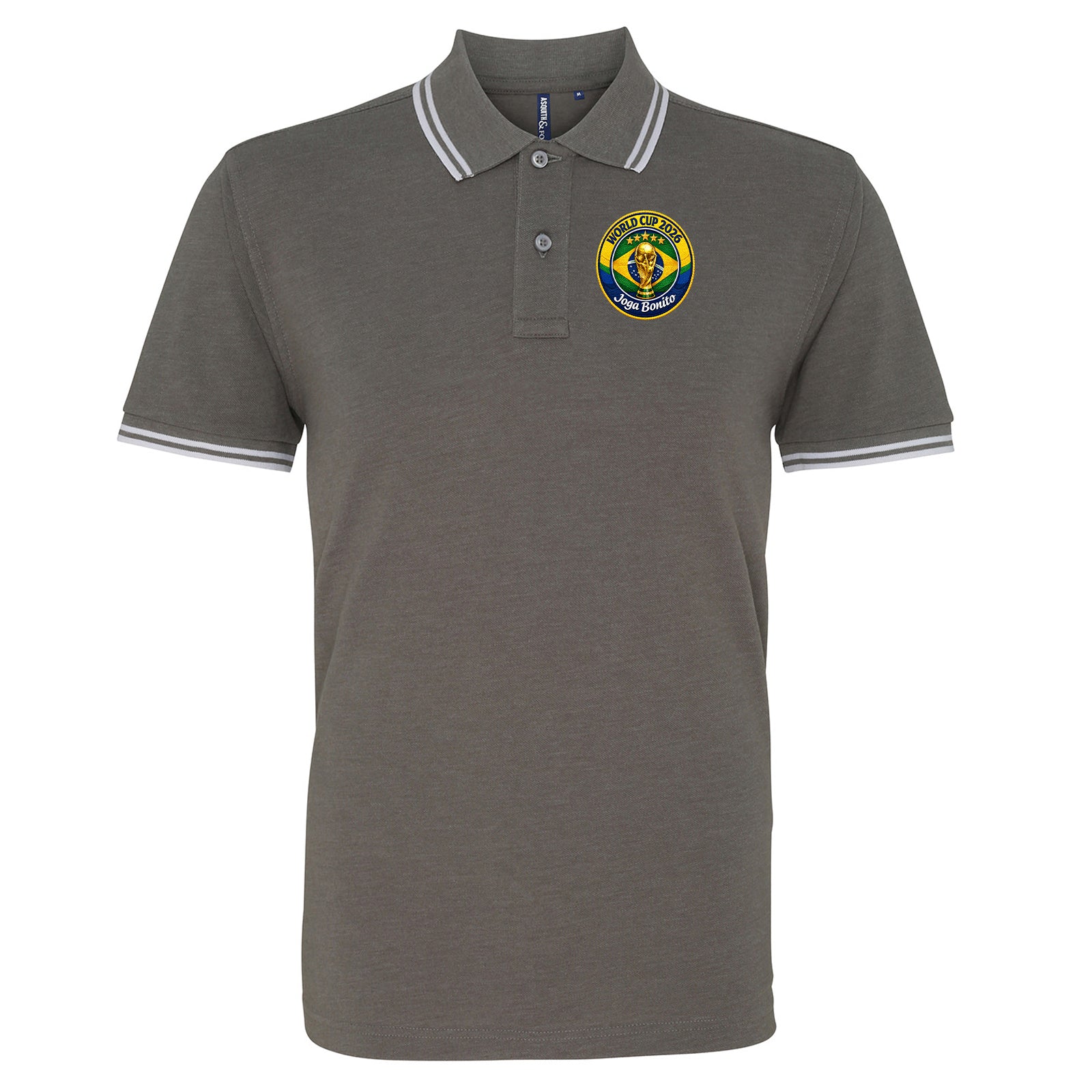 Brazil World Cup 2026 Football Tipped Polo Shirt