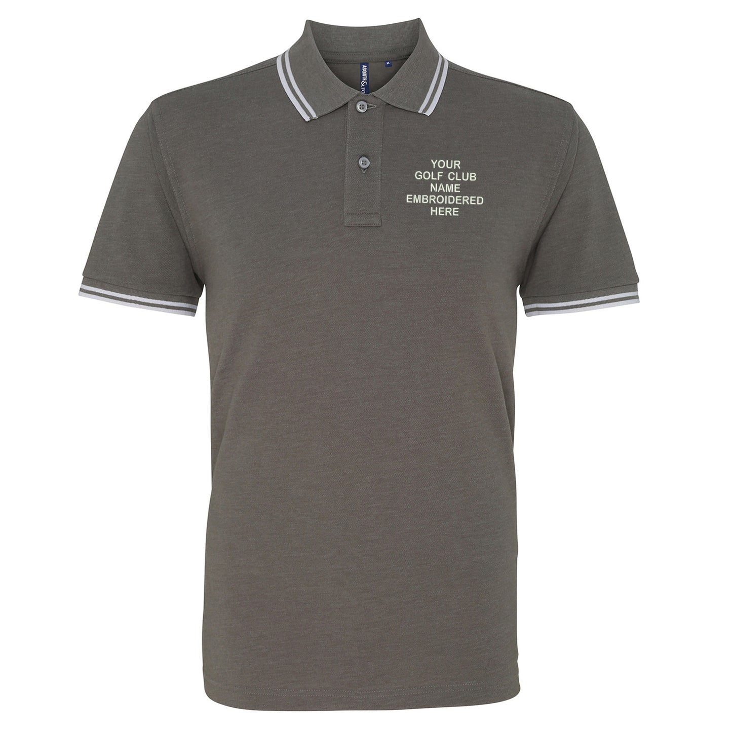 Personalised Golf Club Embroidered Tipped Polo Shirt