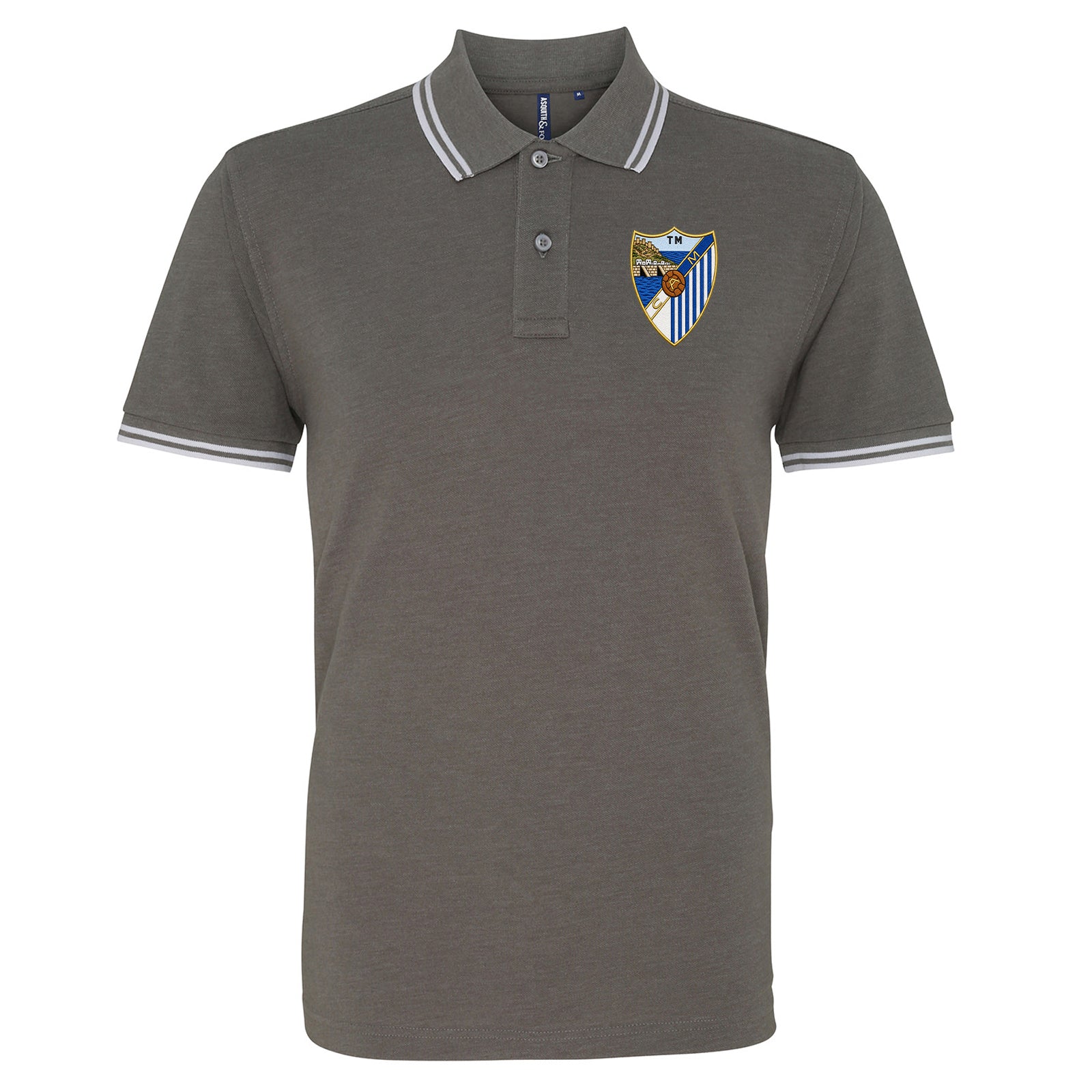 Retro Malaga 1948 Football Tipped Polo Shirt