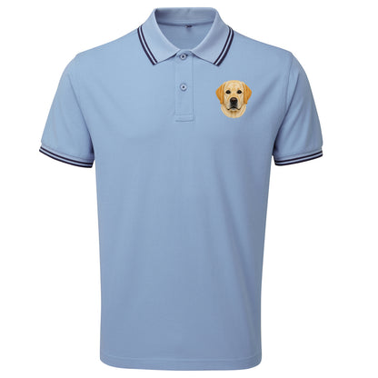 Labrador Dog Face Tipped Polo Shirt
