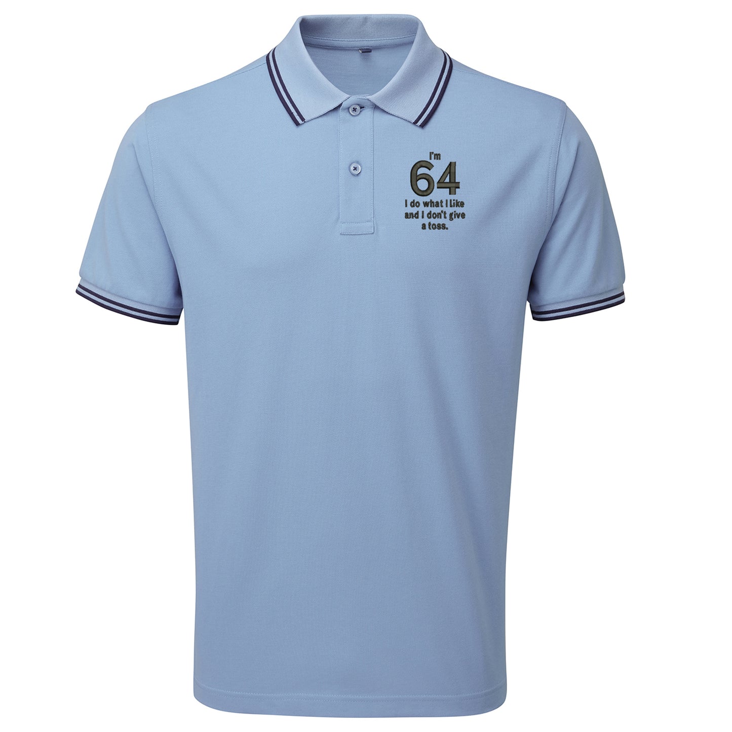 64th Birthday Tipped Polo Shirt 