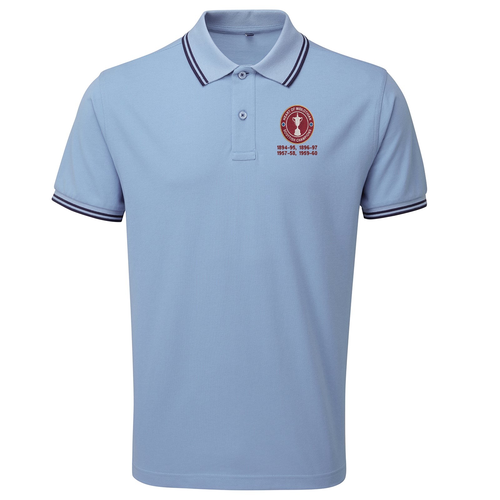 Hearts Scottish Champions Football Tipped Polo Shirt